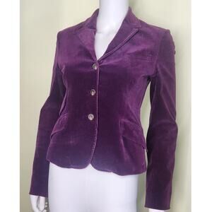 Ralph Lauren Blue Label Corduroy Blazer Jacket Womens 4 Purple Classic Preppy